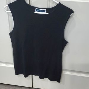 Black ribbed sleeveless top